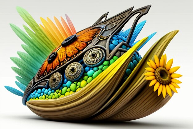 3d rendering abstract art work colorful props character design wallpaper background