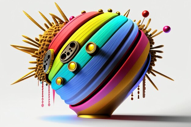 3D rendering abstract art work colorful props character design wallpaper background