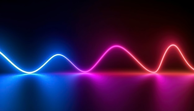 3d rendering the abstract background of colorful neon wavy lines glowing in the dark modern simple wallpaper generates ai