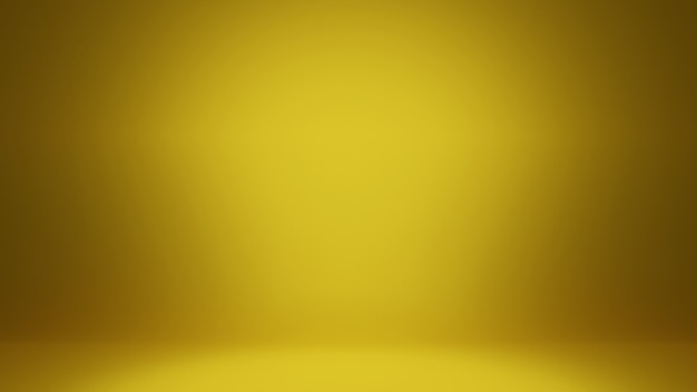 3d rendering abstract background. Smooth yellow golden with black vignette