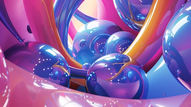 3D rendering Abstract background with fluid shapes