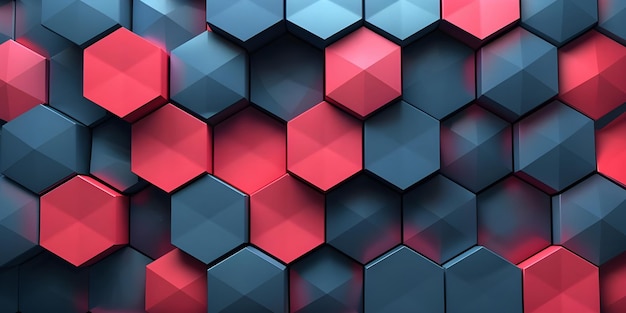 3d rendering of abstract background with hexagons in colors Ai Generated