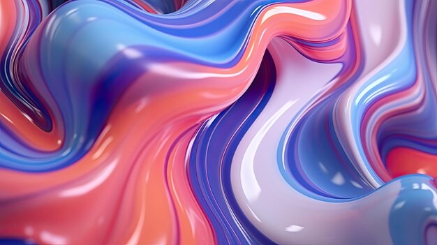 3D рендеринг абстрактного фона с гладкими и глянцевыми волнами