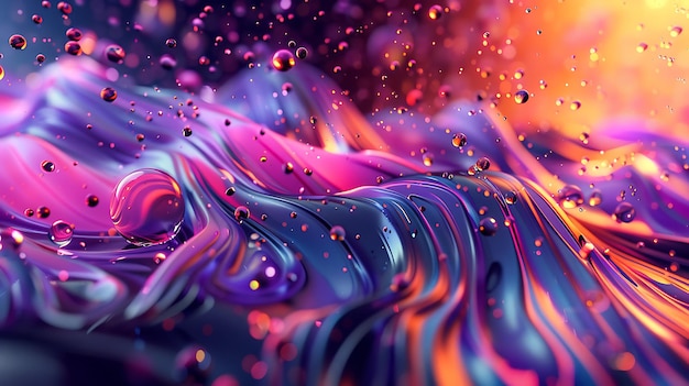 3D рендеринг абстрактного фона с яркими цветами и гладкими формами