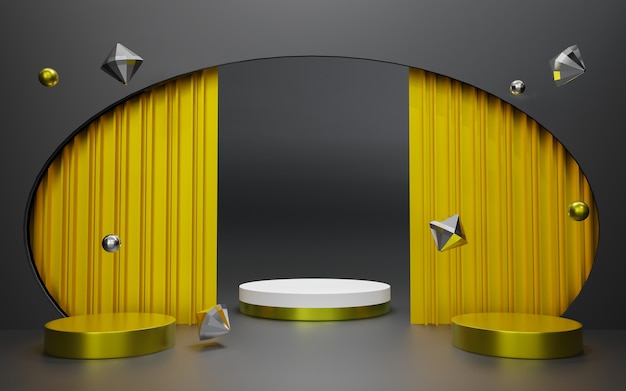 3d rendering of abstract black premium podium