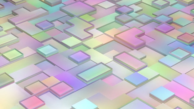 3D rendering of abstract block colorful