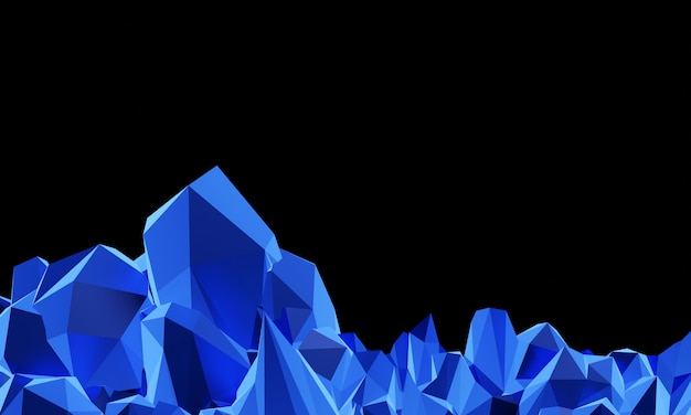 3D rendering. Abstract blue crystal background.