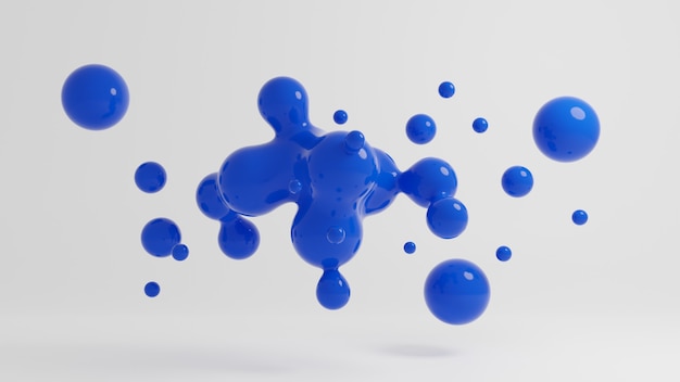 3d rendering of abstract blue liquid