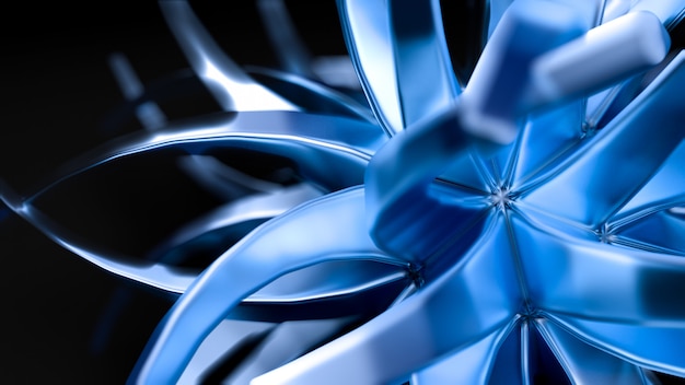 3d rendering Abstract blue shape