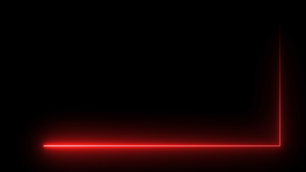 3D rendering of an abstract bright neon frame Luminous neon line of a rectangular path