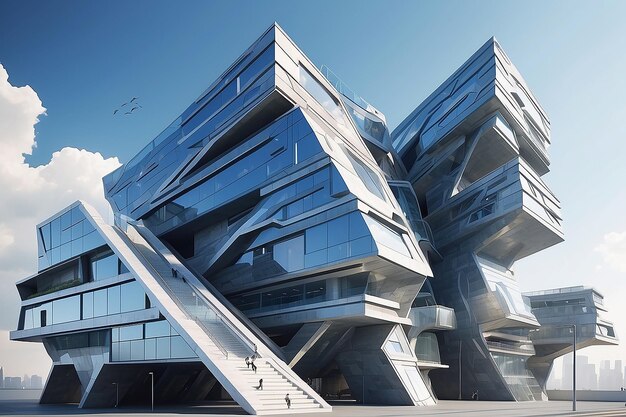 Photo 3d rendering of abstract building