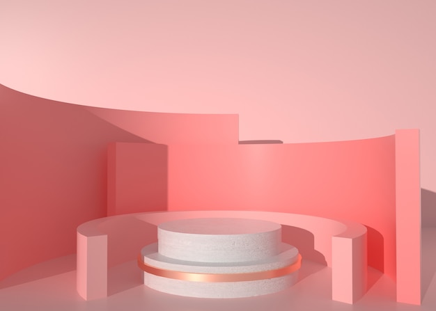 3d rendering of abstract circular background for cosmetic display