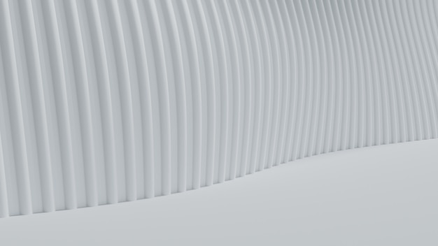 3d Rendering abstract curve white clear background