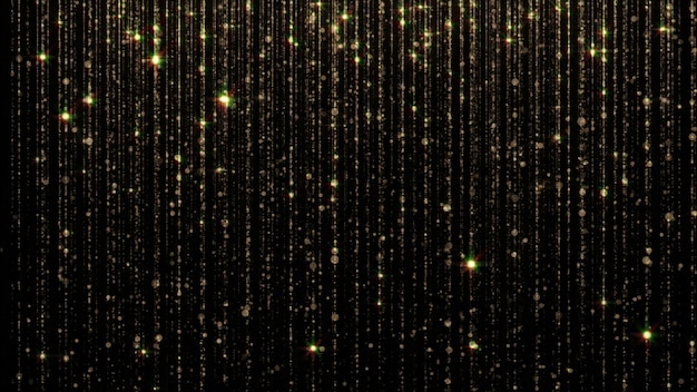 抽象的な落下明るい粒子の3Dレンダリング背景の華やかな雨
