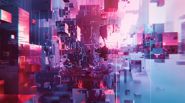 3d rendering of an abstract futuristic city