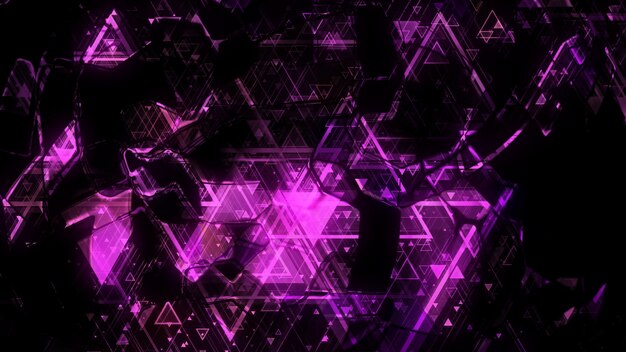 3D rendering of abstract geometric background. Colorful luminous geometric shapes form a background in the form of a color scheme