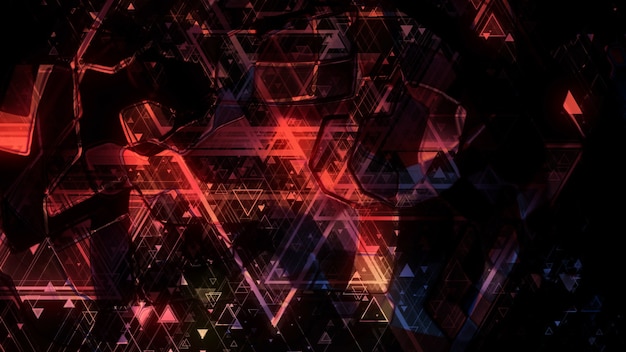 3D rendering of abstract geometric background. Colorful luminous geometric shapes form a background in the form of a color scheme