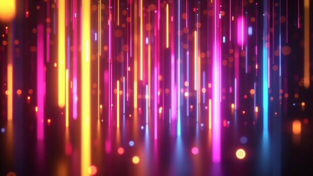 3d rendering abstract neon background Modern wallpaper with glowing vertical lines