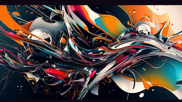 3D rendering of abstract organic forms Liquid shapes in motion Futuristic design