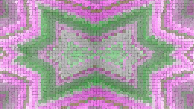 Photo 3d rendering of an abstract picture from a mosaic. bright composition of symmetrical patterns