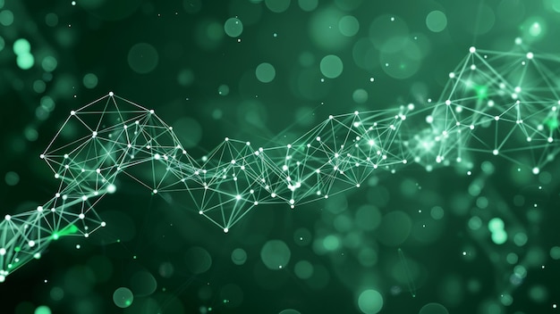 3d rendering of abstract polygonal background with connecting dots and lines