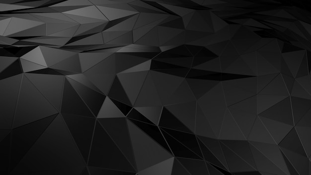 3D rendering abstract polygonal space low poly with connecting surface
