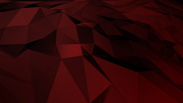 3D rendering abstract polygonal space low poly with connecting surface
