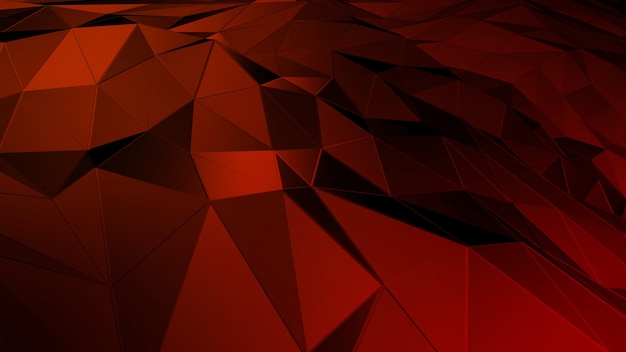 3D rendering abstract polygonal space low poly with connecting surface
