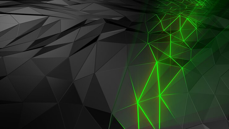 Photo 3d rendering abstract polygonal space low poly with connecting surface
