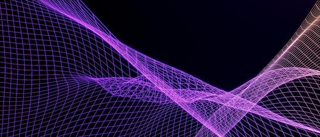 3d rendering abstract purple wafe background