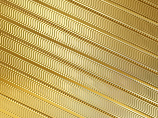 3D rendering abstract stripped metallic gold background