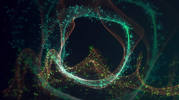 3D-рендерирование абстрактной структуры переплетенных точек