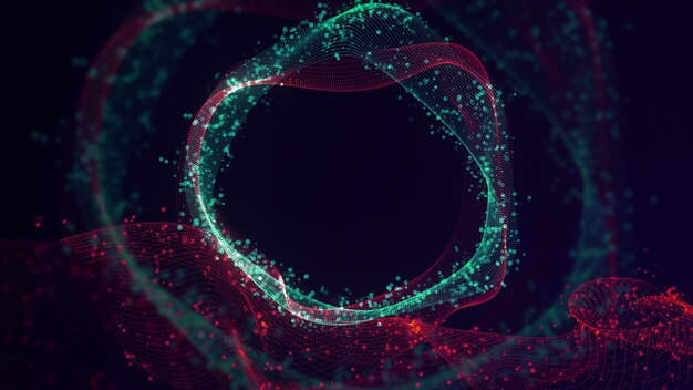 3D-рендерирование абстрактной структуры переплетенных точек