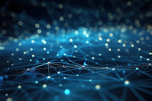 3d rendering of abstract technology background with connection lines network concept abstract digital background with binary code flowing through a network of interconnected nodes ai generated