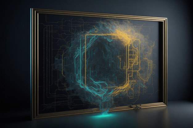 3d rendering of abstract technology concept Circut bord background AI generated