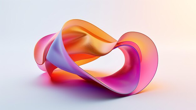 3D rendering Abstract twisted shape Modern background design