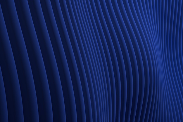 3d rendering, Abstract wall wave architecture blue luxury background