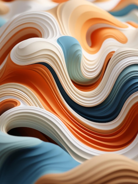 Photo a 3d rendering of an abstract wave pattern