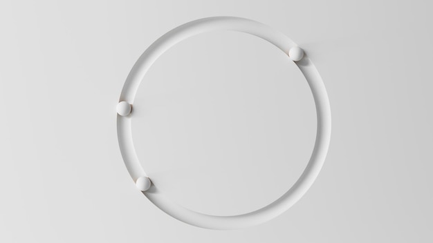 3d rendering abstract white background with curved track
