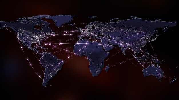 3D rendering abstract of world network internet and global connection concept