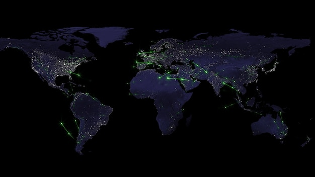 Rendering 3d astratto della rete mondiale internet e del concetto di connessione globale