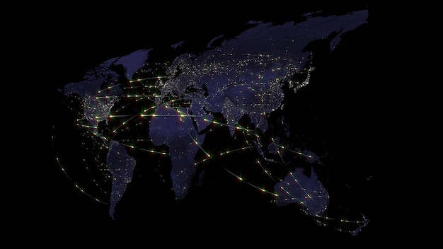 3D rendering abstract of world network internet and global connection concept