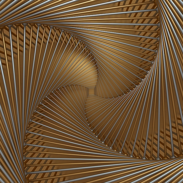 3D-rendering abstracte achtergrond met herhaling van draadframe-structuren. klonen van primitieve geometrische vormen rond het midden van het scherm.