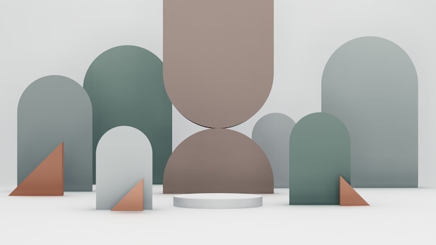 3D-rendering abstracte illustratie Mock up abstract geometrische vorm podium voor productontwerp