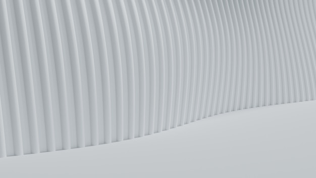 3D-rendering abstracte kromme witte duidelijke achtergrond