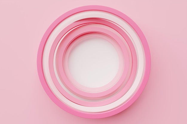 3D-rendering abstracte roze en witte ronde fractale portal Abstracte ronde spiraal