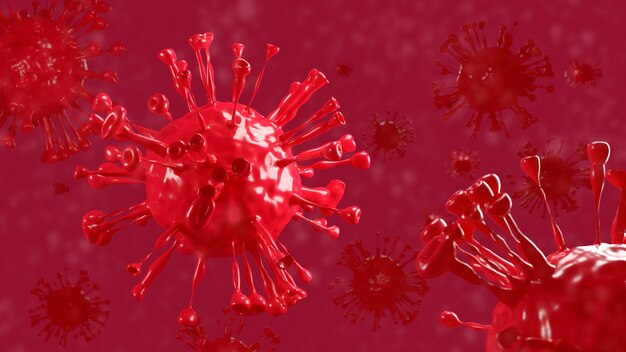 3d rendering abstracte virale infectie die chronische ziekte coronavirus, virus, covid-19 veroorzaakt,