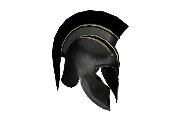 3d визуализация ахиллесова шлема греция вид сбоку