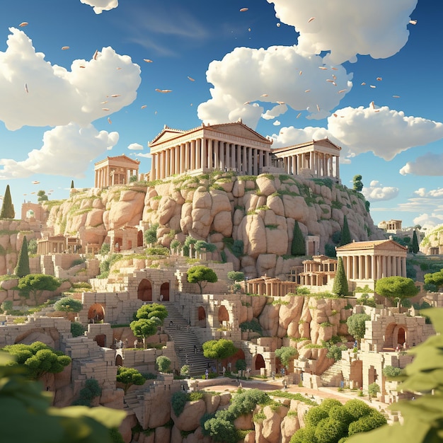 3d rendering of The Acropolis of Athens