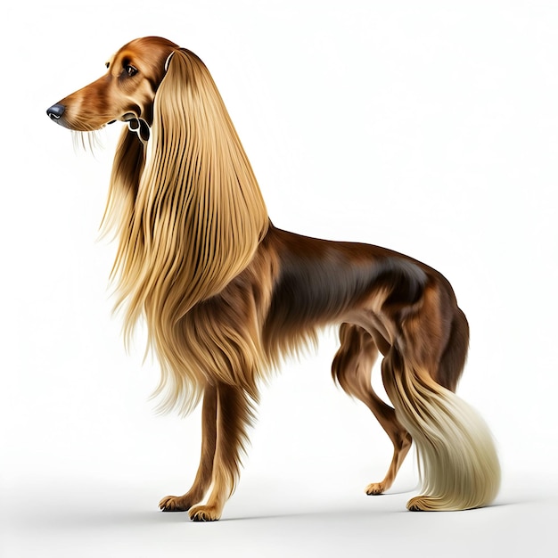 3d Rendering Afghan Hound Animal AI Generative